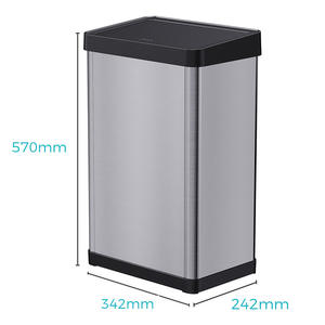 Cubo de basura desmontable de acero inoxidable con botón de presión, gran capacidad, para cocina, baño, sala de estar - Product Image 3