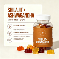 Gummies de Shilajit et Ashwagandha OEM ODM Marque Privée Vente en Gros Extrait de l'Himalaya Mélange Énergétique Absorption Rapide pour la Perte de Poids