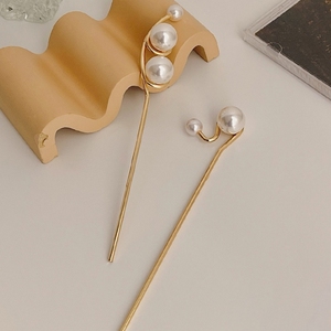 Elégant <span class=keywords><strong>Chignon</strong></span> Pins Updo Baguettes <span class=keywords><strong>Perle</strong></span> Minimaliste Bâtonnets de Cheveux en Métal pour Brioches Épingle à Cheveux Chinois - Product Image 3