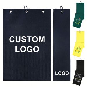 Serviette de golf personnalisée en gros avec logo brodé, serviette de golf gaufrée en microfibre, serviette de nettoyage de golf promotionnelle pour le sport - Product Image 1
