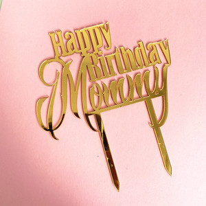 Nouveau Ins Style Acrylique Gâteau Carte Plugin Joyeux Anniversaire Maman et Papa Anglais Lettre pour La Fête De Noël Fournitures Décoration - Product Image 3