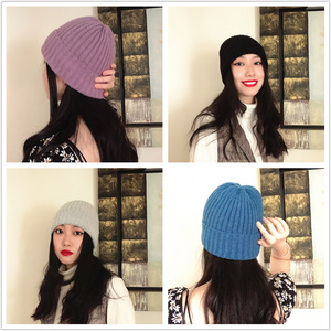 Unisex Beanie Hat 100% Acrylic Ribbed Knit <b>Winter</b> Warm Casual <b>Cap</b> <b>For</b> <b>Men</b> Women Solid Color Folded Edge Design - Product Image 3