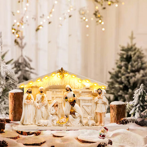 Dropshipping Shopify 9 Piece <b>Nativity</b> <b>Set</b> Resin Figurines Jesus Mary Joseph Christmas Manger Scene Decor - Product Image 4