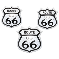 Nouveaux Ballons en Aluminium Épais en Forme de Panneau de Bus Route 66, Motif Dessin Animé, pour Décoration de Fête d'Anniversaire, Adaptés aux Enfants