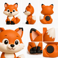 Ensemble d'aimants de réfrigérateur en PVC souple avec animaux de la forêt Kawaii, ours, renard, cerf, décoration de réfrigérateur mignonne