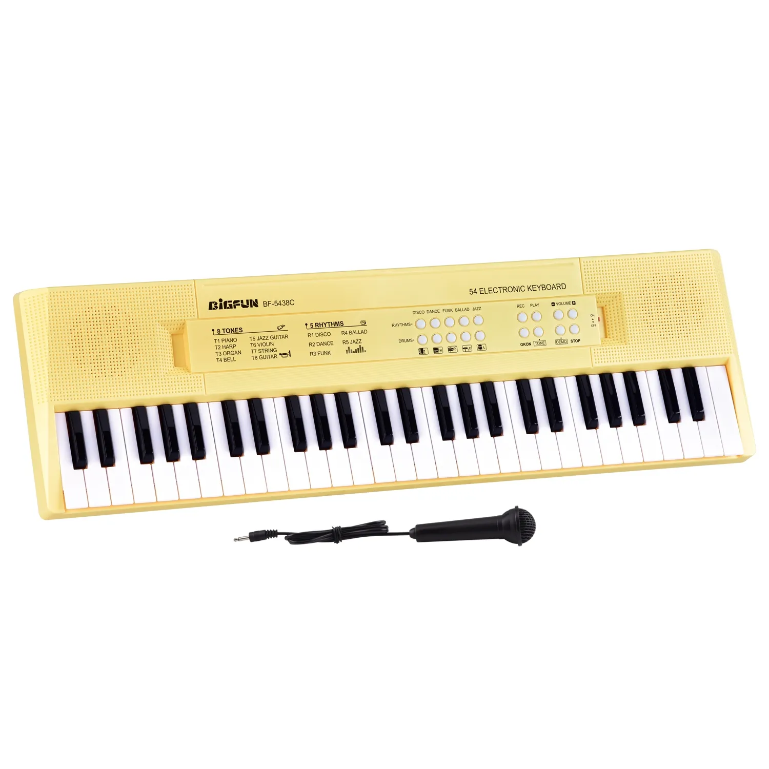 BF-5438C alat musik, instrumen musik 54 kunci Piano eletronik Organ Keyboard musik OEM gaya lagu elektronik