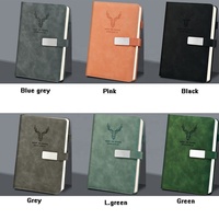 Carnet de notes A5 Elk Deer à couverture rigide en cuir PU coloré avec clip en métal classique de haute qualité