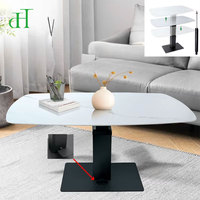 Table basse moderne à hauteur réglable pneumatique avec ressort à gaz, structure métallique, pour salon et salle à manger, DIHAO, garantie 2 ans
