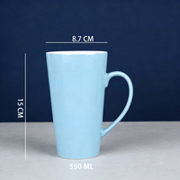 Vente en gros de tasses en porcelaine écologiques de forme V haute |   Mug à café en céramique blanc pour impression de logo personnalisé