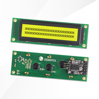 LCD Karakter Rusia JXD2002A-IIC STN Antarmuka IIC/I2C Positif Kuning dengan Lampu Latar 20*2 Modul Tampilan LCM Dot Matrix