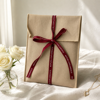 Sac d'emballage en toile naturelle écologique pour vêtements de bébé, pochette anti-poussière en coton avec rabat imprimé personnalisé, logo bio