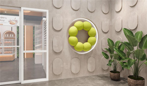Solution de présentation de style naturel en bois pour confiseries, panneaux grillagés personnalisés, <span class=keywords><strong>vitrine</strong></span> de <span class=keywords><strong>comptoir</strong></span> pour desserts et café - Product Image 6