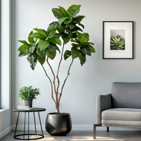 Magnolia artificielle hautement réaliste de 183 cm, feuilles vertes artificielles, plante en pot, bonsaï pour décoration intérieure