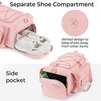 Sac de voyage convertible 4-en-1 en nylon avec fermeture éclair, sac à dos de week-end, sac de sport multifonctionnel imperméable avec compartiment pour ordinateur portable et chaussures