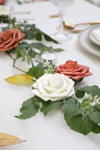 Bouquets <span class=keywords><strong>de</strong></span> mariage 25 pièces 3D réel aspect <span class=keywords><strong>ivoire</strong></span> mousse Roses tiges bricolage mariage douche nuptiale Graduation décor <span class=keywords><strong>de</strong></span> noël à la main - Product Image 4