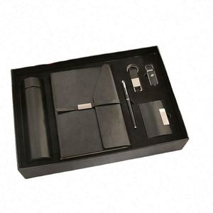 Luxury 4-in-1 Men's PU <b>Notebook</b> Wallet Keychain Pen Gift <b>Set</b> Custom Logo Corporate Executive Thanksgiving Gift <b>Set</b> - Product Image 4