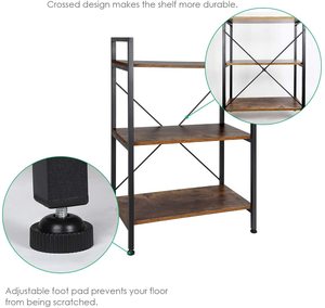 Estantería de almacenamiento de madera y Metal para oficina, expositor de muebles multifuncional de <span class=keywords><strong>3</strong></span> niveles, librería Industrial - Product Image 3