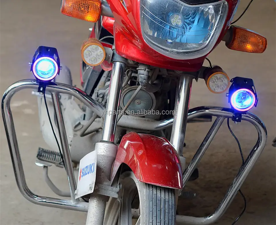 Universal 12V Motorcycle LED Headlight With Angel Eye – High/Low Beam – Chopper & Cruise Compatible