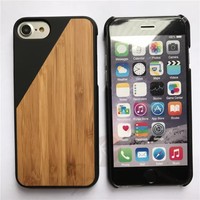 Étui de téléphone PINJING en bois véritable de luxe pour 16/15/14/13/Plus/Pro Max, en bambou et en noyer, antichoc et étanche