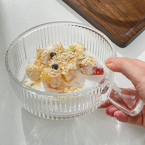 Saladier à poignée en verre pour une portion Filet <span class=keywords><strong>Vaisselle</strong></span> rouge pour nouilles instantanées Soupe Dessert Yaourt-Boissons à service unique - Product Image 2