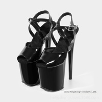 Sandales d'été européennes et américaines à talons hauts de 20 cm, plateforme imperméable, à bout ouvert, pour boîte de nuit, défilé et pole dance