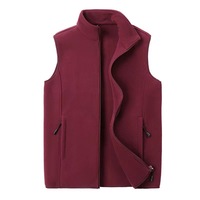 Chaleco de Forro Polar para Hombre con Logo Personalizado OEM de Corte Entallado Chaqueta sin Mangas de Forro Polar con Cremallera Completa para Caza y Actividades al Aire Libre