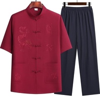 Herrenjacke im chinesischen Retro-Stil mit Stehkragen aus Wildleder, Tangzhuang-Anzug für Frühling und Herbst, Pan-Knopfverschluss, flache HanFu Cheongsam-Jacke