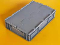 Caisse de manutention en plastique longue, renforcée et empilable, pour la distribution en entrepôt et l'utilisation en atelier
