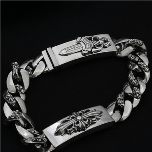 Fashion ins hand <span class=keywords><strong>jewelry</strong></span> women trend bracciale cubano croce da uomo in argento <span class=keywords><strong>925</strong></span>