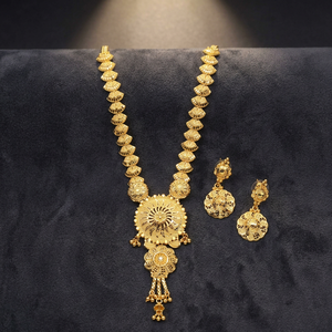 Juego de Joyería Nupcial Chapada en Oro de 14K, 18K, 24K al por Mayor, Diseño Tradicional, Collares de Moda Chapados en Oro sobre Latón - Product Image 4