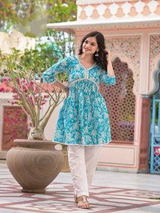 Conjunto de impresión de rayón de calidad estándar para vestidos informales de fiesta y Festival disponibles a un precio asequible - Product Image 2