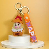 Porte-clés en PVC en forme de biscuits 3D mignons, faits à la main, écologiques, scintillants, style dessin animé, jouets créatifs en caoutchouc de haute qualité, vente en gros