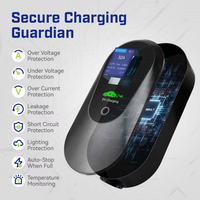 Chargeur EV portable de type 2 7KW de qualité supérieure, prise CEE EU, réglage de la courant à plusieurs niveaux, sûr et stable, pour la maison et les voyages, classé IP67, câble de 5m