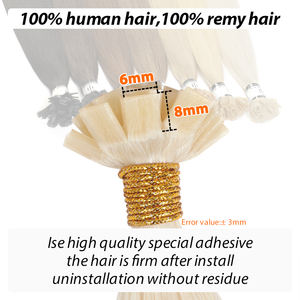 All'ingrosso punta piatta cheratina <span class=keywords><strong>capelli</strong></span> <span class=keywords><strong>ricci</strong></span> extension 24 pollici 100% punta piatta vergine Remy extension <span class=keywords><strong>capelli</strong></span> umani premio cheratina - Product Image 2