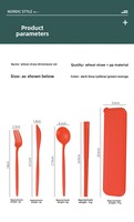 Ensemble de couverts portables en plastique épaissi en paille de blé, avec bol, tasse et assiette, pour la maison - Idéal pour l'export.
