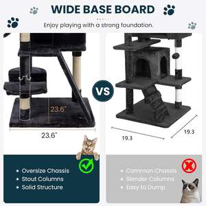 Kedi ağaçları ve Scratcher kedi tırmalamak kurulu 36-inch siyah kedi ağacı kulesi hamak Sisal Scratch <span class=keywords><strong>Post</strong></span> ile yavru küçük odalar için - Product Image 6