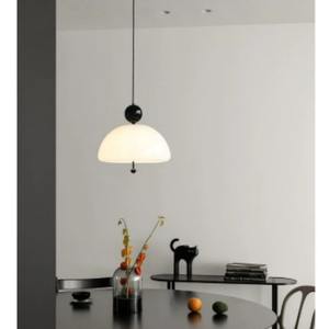 Nouvelle Suspension Nordique Vintage pour Restaurant, Style Wabi-Sabi Français, Postmoderne, en Fer Blanc et Verre, Taille Moyenne, LED Réglable - Product Image 5