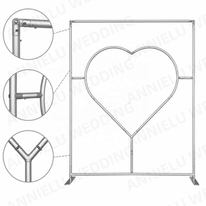 Support de toile de fond ANNIELU de luxe avec découpe en forme de cœur pour scène de mariage, idéal pour la décoration d'événements et de douches nuptiales - Product Image 2