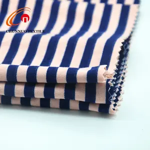 China Supplier Chunnuo Textile DTY Soft Finished Striped Printed Knit Fabric