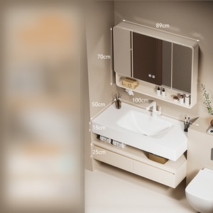 Meuble de salle de bain haut de gamme minimaliste, résistant à l'eau et à l'humidité, double couche en aluminium - Product Image 4