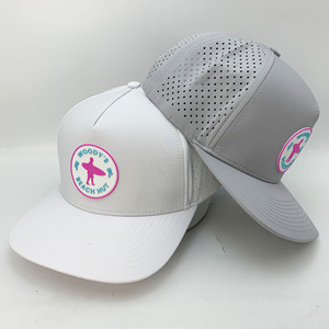 Casquettes <span class=keywords><strong>de</strong></span> baseball ajustables en PVC perforées au laser avec cordon, pour la plage et la natation, personnalisables, vente en gros - Product Image 4