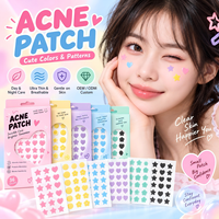 Patchs anti-acné les plus vendus : Patchs hydrocolloïdes colorés, de style dessin animé et en forme d'étoile qui dissimulent les imperfections.