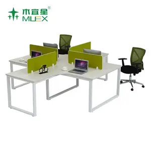 New product modern office furniture desk 4 seater L shaped workstation staff office desk