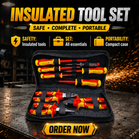 Kit d'outils d'électricien isolés VDE 1000V WEIDA, tournevis, pinces, testeur de tension, personnalisable OEM, en fer
