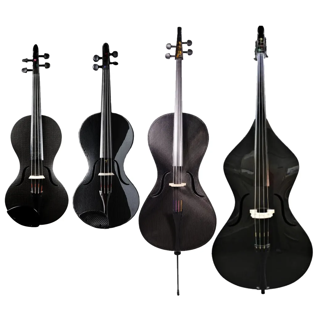 NAOMI 4/4 full Size Carbon Fiber Violin Advanced Acoustic High Quality Performance Including Bow + Case Viola Cello Double Bass