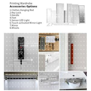 מודרני לדפוק ברזל מגירת פלדה המראה דלת אלמירה ארון בגדים בית מלון חדר שינה בית מלון ריהוט חדר שינה - Product Image 4