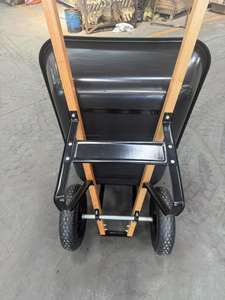 Ruize WH9600 <span class=keywords><strong>brouette</strong></span> robuste 180L plateau en plastique manche en <span class=keywords><strong>bois</strong></span> 250kg capacité de charge pneumatique Double <span class=keywords><strong>roues</strong></span> <span class=keywords><strong>pour</strong></span> industriel - Product Image 5