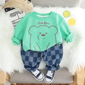 Bangladesh venta de ropa en línea compras para niños de 2 años de edad ropa de otoño para niños de manga larga oso de peluche camisetas y