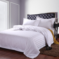 Drap de lit d'hôtel teint en blanc 100% coton personnalisé en gros