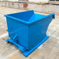Bac basculant pour chariot élévateur, capacité 1 mètre cube, robuste, à basculation automatique